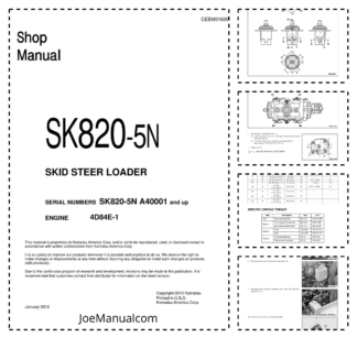 Komatsu SK820-5N Skid Steer Workshop Manual SN A40001 and UP
