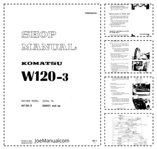 Komatsu W120-3 Wheel Loader Workshop Manual SN 50001 and UP