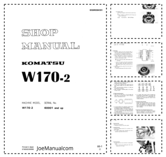 Komatsu W170-2 Wheel Loader Workshop Manual SN 60001 and UP