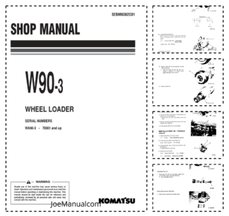 Komatsu W90-3 Wheel Loader Workshop Manual SN 70001 and UP