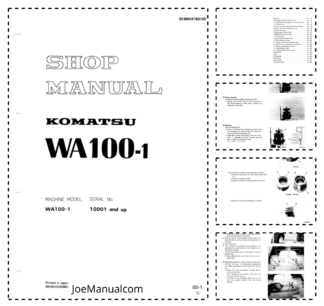 Komatsu WA100-1 Wheel Loader Workshop Manual SN 10001 and UP