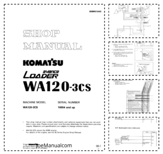 Komatsu WA120-3CS Avance Wheel Loader Workshop Manual SN 10004 and UP