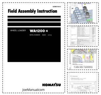 Komatsu WA1200-6 Wheel Loader Field Assembly Instruction SN 60001 and UP