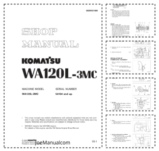 Komatsu WA120L-3MC Wheel Loader Workshop Manual SN 54104 and UP