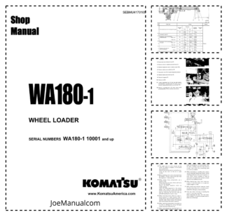 Komatsu WA180-1 Wheel Loader Workshop Manual SN 10001 and UP SEBMU4170105
