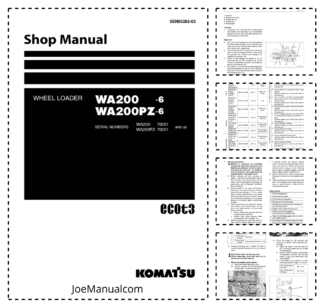 Komatsu WA200-6 WA200PZ-6 Wheel Loader Workshop Manual SN 70001 and UP SEN05282-03