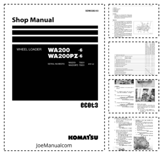 Komatsu WA200-6 WA200PZ-6 Wheel Loader Workshop Manual SN 70001 and UP SEN05282-03