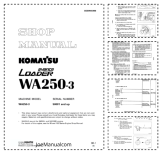 Komatsu WA250-3 Avance Wheel Loader Workshop Manual SN 50001 and UP SEBM005906