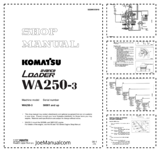 Komatsu WA250-3 Avance Wheel Loader Workshop Manual SN 50001 and UP SEBM005910