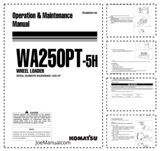 Komatsu WA250PT-5H Wheel Loader Operation and Maintenance Manual SN H60051 and UP