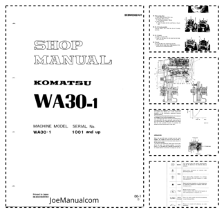 Komatsu WA30-1 Wheel Loader Workshop Manual SN 1001 and UP