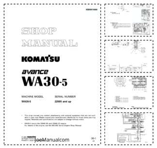 Komatsu WA30-5 Wheel Loader Workshop Manual SN 22005 and UP