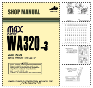 Komatsu WA320-3 Avance MAX Wheel Loader Workshop Manual SN 15001 and UP
