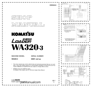 Komatsu WA320-3 Avance Wheel Loader Workshop Manual SN 50001 and UP