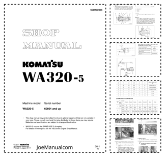 Komatsu WA320-5 Wheel Loader Workshop Manual SN 60001 and UP