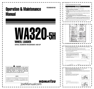 Komatsu WA320-5H Wheel Loader Operation and Maintenance Manual SN 50051 and UP