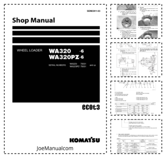 Komatsu WA320-6 WA320PZ-6 Wheel Loader Workshop Manual SN 70001 and UP SEN03911-03