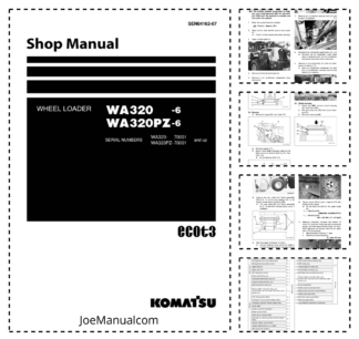 Komatsu WA320-6 WA320PZ-6 Wheel Loader Workshop Manual SN 70001 and UP SEN04162-07