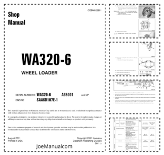 Komatsu WA320-6 Wheel Loader Workshop Manual SN A35001 and UP