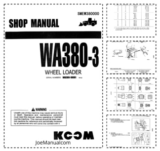 Komatsu WA380-3 Wheel Loader Workshop Manual SN 10001 and UP