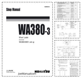 Komatsu WA380-3 Wheel Loader Workshop Manual SN H20051 and UP