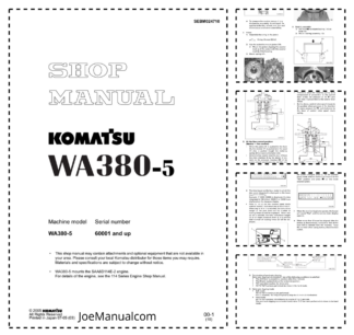 Komatsu WA380-5 Wheel Loader Workshop Manual SN 60001 and UP