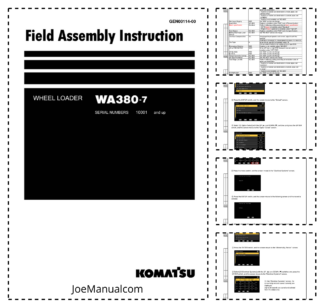 Komatsu WA380-7 Wheel Loader Field Assembly Instruction SN 10001 and UP