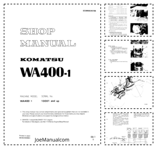 Komatsu WA400-1 Wheel Loader Workshop Manual SN 10001 and UP