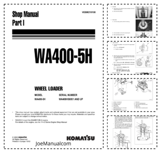 Komatsu WA400-5H Wheel Loader Workshop Manual SN H50051 and UP