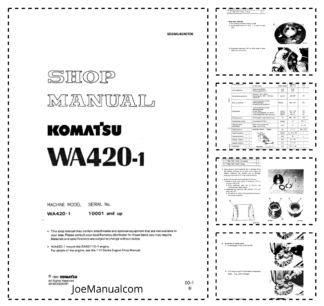 Komatsu WA420-1 Wheel Loader Workshop Manual SN 10001 and UP