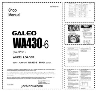Komatsu WA430-6 Wheel Loader Workshop Manual SN  65001 and UP