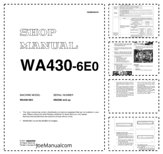 Komatsu WA430-6E0 Wheel Loader Workshop Manual SN H60266 and UP