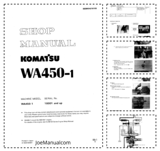Komatsu WA450-1 Wheel Loader Workshop Manual SN 10001 and UP