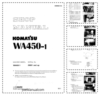 Komatsu WA450-1 Wheel Loader Workshop Manual SN 20001 and UP