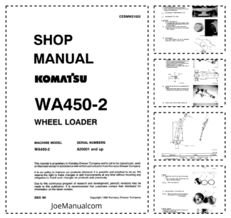 Komatsu WA450-2 Wheel Loader Workshop Manual SN A25001 and UP