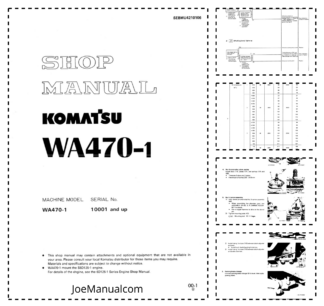 Komatsu WA470-1 Wheel Loader Workshop Manual SN 10001 and UP