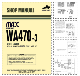 Komatsu WA470-3 Avance MAX Wheel Loader Workshop Manual SN 25001 and UP
