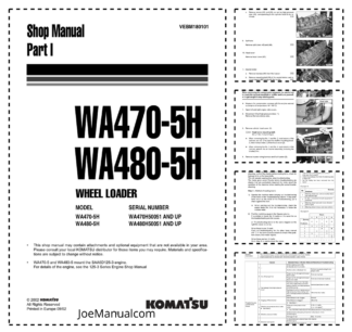 Komatsu WA470-5H WA480-5H Wheel Loader Workshop Manual SN H50051 and UP (2)