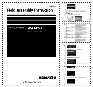 Komatsu WA470-7 Wheel Loader Field Assembly Instruction SN 10001 and UP