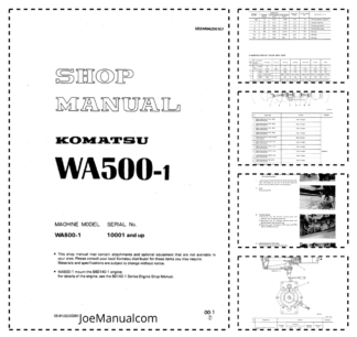 Komatsu WA500-1 Wheel Loader Workshop Manual SN 10001 and UP