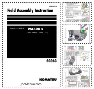 Komatsu WA500-6 Wheel Loader Field Assembly Instruction SN  55001 and UP