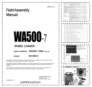 Komatsu WA500-7 Wheel Loader Field Assembly Instruction SN 10001 and UP