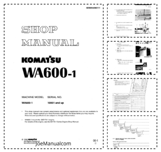 Komatsu WA600-1 Wheel Loader Workshop Manual SN 10001 and UP (2)