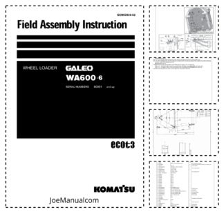 Komatsu WA600-6 Wheel Loader Field Assembly Instruction SN 60001 and UP