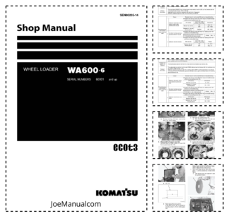 Komatsu WA600-6 Wheel Loader Workshop Manual SN 60001 and UP