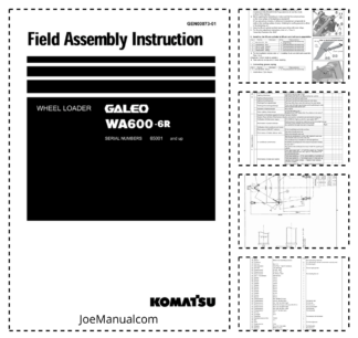 Komatsu WA600-6R Galeo Wheel Loader Field Assembly Instruction SN 65001