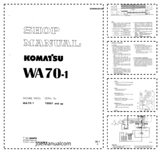 Komatsu WA70-1 Wheel Loader Workshop Manual SN 10001 and UP