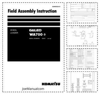 Komatsu WA700-3 Galeo Wheel Loader Field Assembly Instruction SN  50001 and UP