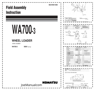Komatsu WA700-3 Wheel Loader Field Assembly Instruction SN 50001 and UP