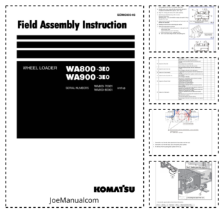 Komatsu WA800-3E0 WA900-3E0 Wheel Loader Field Assembly Instruction SN 70001 60001 and UP